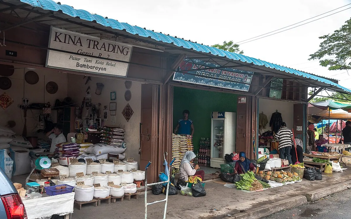 Local market stalls at Kota Belud Tamu