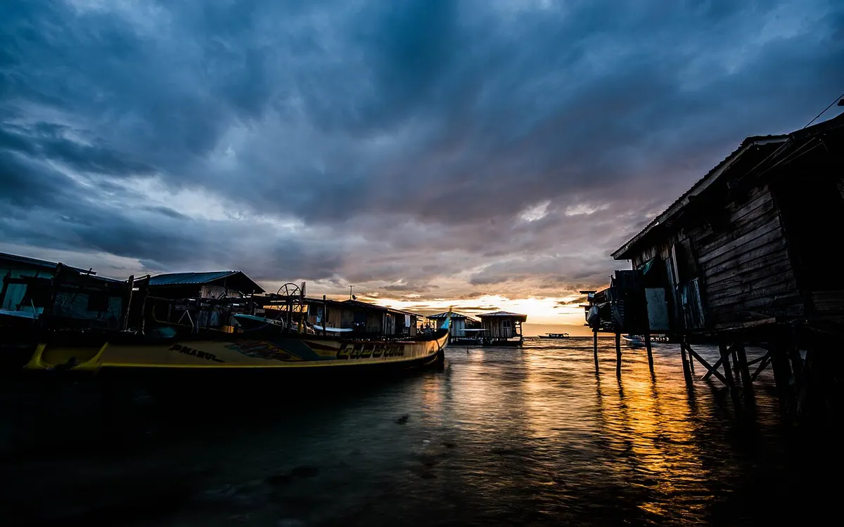 Coastal view of Mabul Island near Semporna