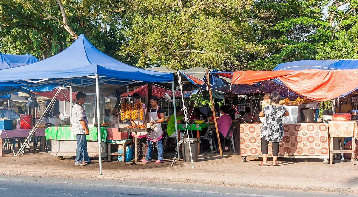 Local food stalls in Sipitang town