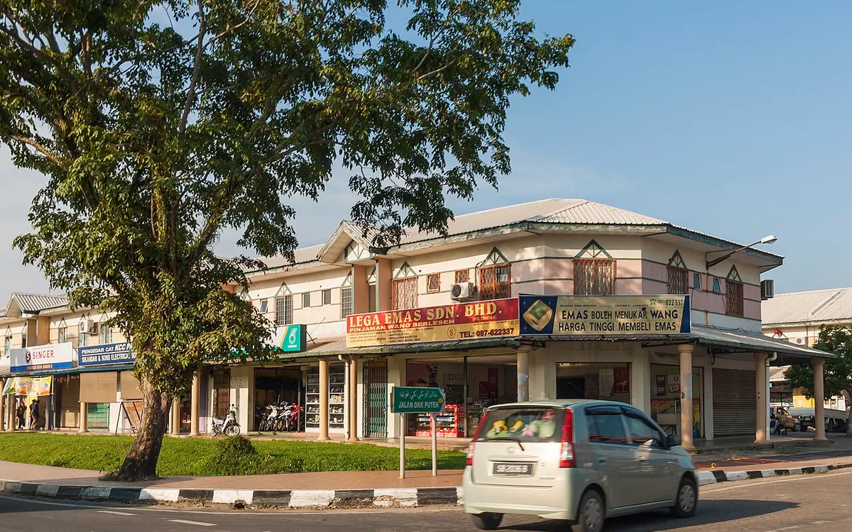 Street view in Sipitang town centre