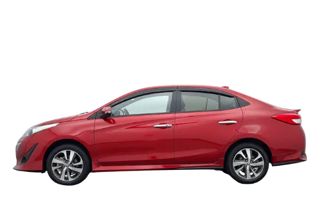 Toyota Vios sedan rental car for KKIA pickup and longer Sabah routes